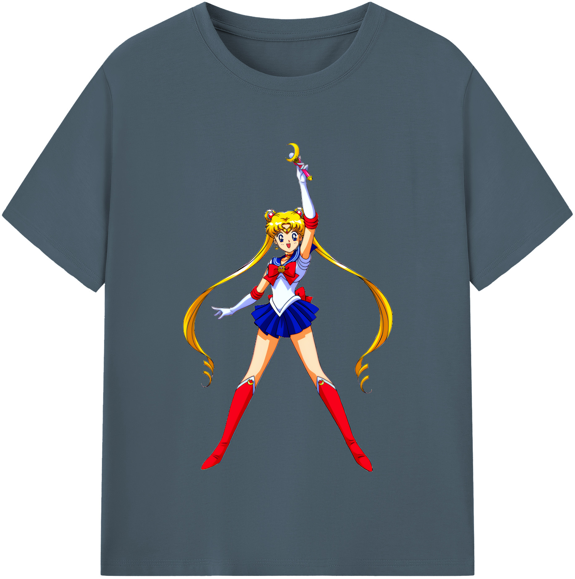 （画像用） 美少女戦士セーラームーン 月野 うさぎ つきの うさぎ Sailor Moon Tsukino Usagi 綿100％半袖Tシャツ（フロントプリント）